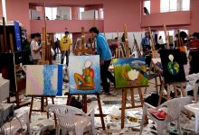 A Europa foi pintada nas telas de jovens artistas na Praça dos Pintores da Póvoa de Varzim