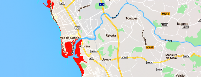 Vila do Conde e Póvoa de Varzim em risco de ficarem inundadas até 2050 segundo cientistas