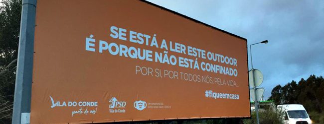 PSD de Vila do Conde usa cartazes políticos de rua para sensibilizar toda a população a ficar em casa