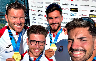 Portugal é campeão do mundo de canoagem em K4 500 metros nos mundiais de Milão em Itália