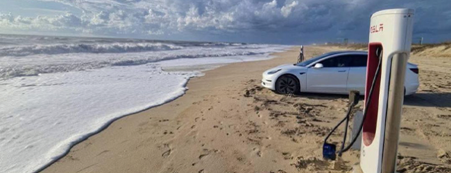 Imagem de posto “Supercharger” da Tesla na praia da Azurara em Vila do Conde é verdadeira?